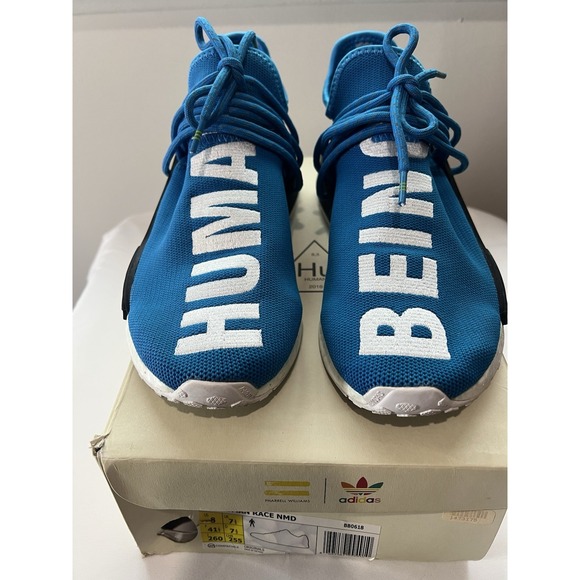Adidas PW Human Race NMD Blue BBB0618 size 8 100% authentic - Picture 1 of 16